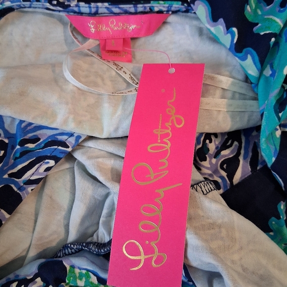 Lilly Pulitzer Parigi Maxi Dress Deep Indigo Swish Sway Navy Blue Size L NWT - Picture 6 of 9